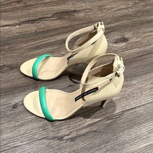 French Connection Cream and Green Heels